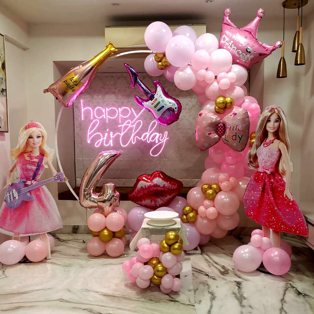 Barbie theme birthday decoration